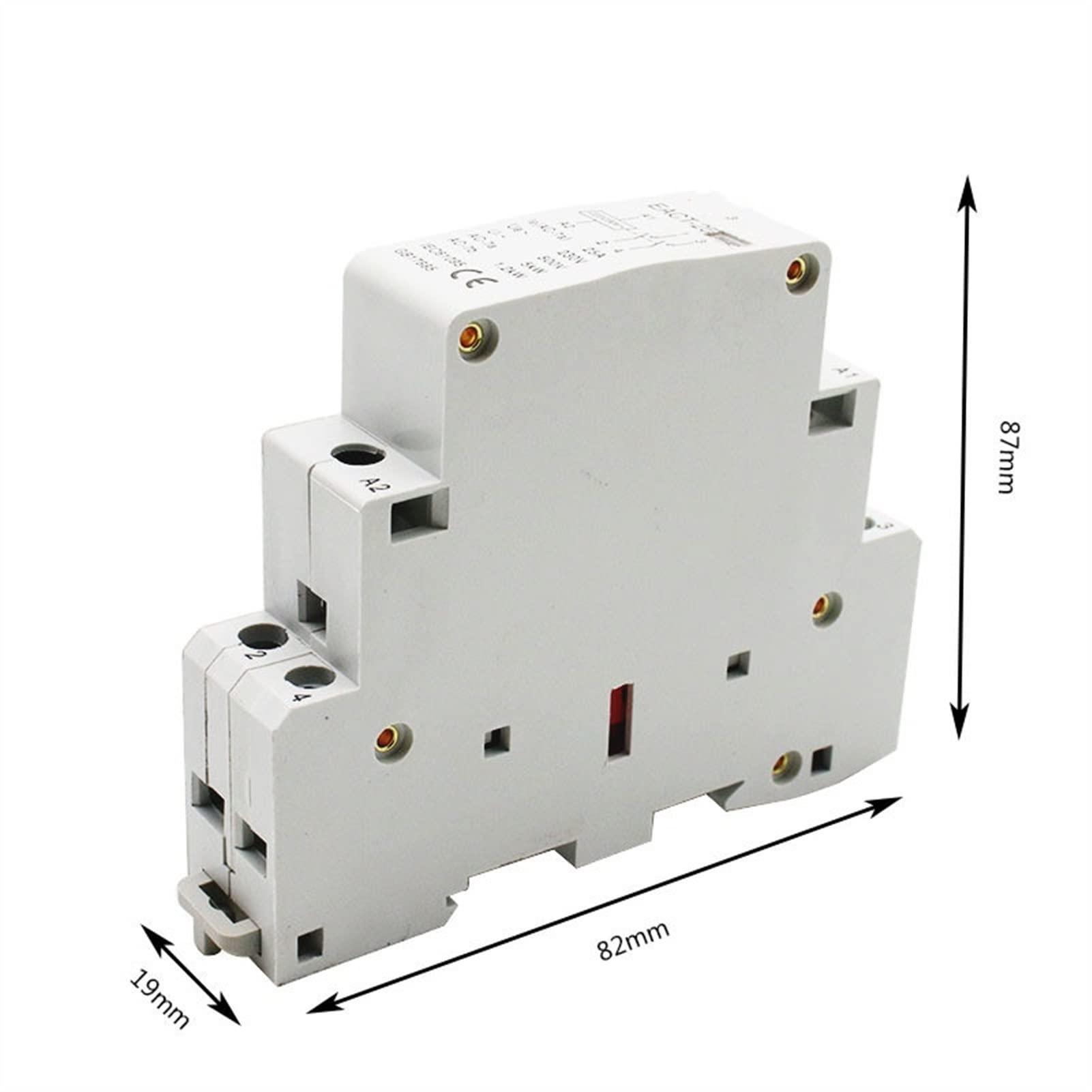Contactor 2p 16a 20a 25a 1na 1nc 2na 2nc CA 220V 230V 50/60Hz Contactores modulares for hogar, Montaje en riel DIN, for Casas Inteligentes, hoteles(2p 20a 2nc)