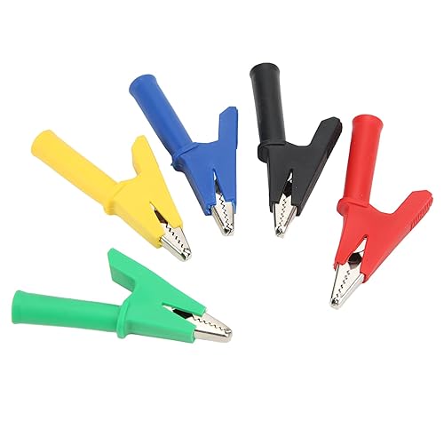 Miniatura 2 de Los cables de prueba del multímetro clips 5 colores aislaron abrazaderas 0.157 in Jack 0.394 in apertura