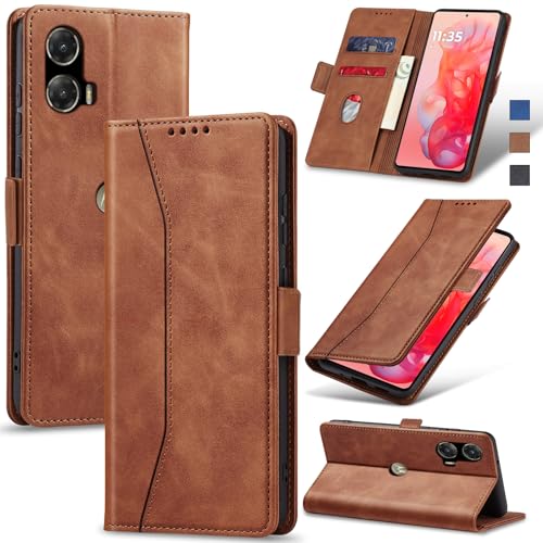 Image of Jasonyu Flip Wallet Case for Moto G Stylus 5G (2024),Brown