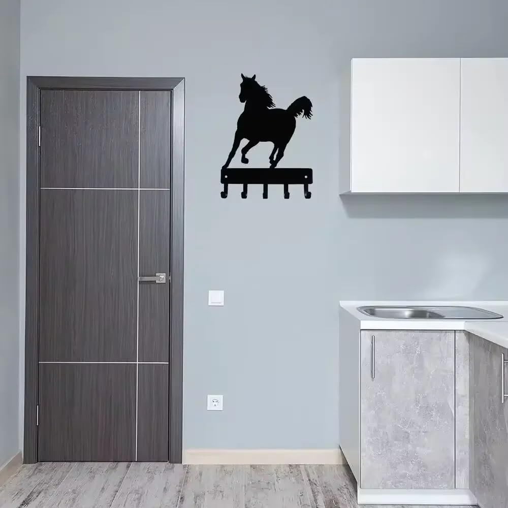 Percha Arte de pared colgante metal for una elegante organización colgadores llaves caballo montado en la y acento decorativo for el hogar