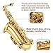Aisiweier Gold E Flat Alto Saxophone Brass Engraved Eb E-Flat Natural White Shell Button Wind Instrument with Case Belt Brush