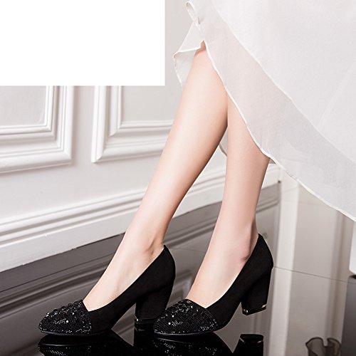 Hauts talons dames en cuir strass escarpins de travail chic - 2
