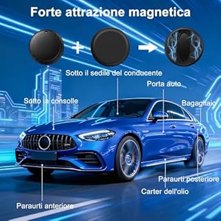 Localizzatore GPS per Auto, 2026 Nuovo GPS Tracker per Auto Compatibile con Android e iOS, Magnetico Nascosto Localizzatore Gps Senza SIM, Tracker tag per Bambini, Auto, Animali Domestici - Nero