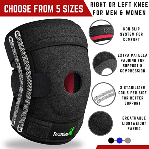 Pro Knee Brace Support for Knee Pain Relief - Dual Stabilizers, Non-Slip Neoprene, Adjustable Straps.