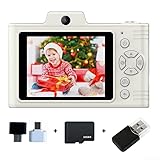 Tragbare Kamera im Retro-Stil mit 2,8-Zoll-Bildschirm, 48-MP-Fotofunktion, 1080P-Video, 8-facher Zoom, OTG-Übertragung und TF-Kartenunterstützung (Weiß 32G)