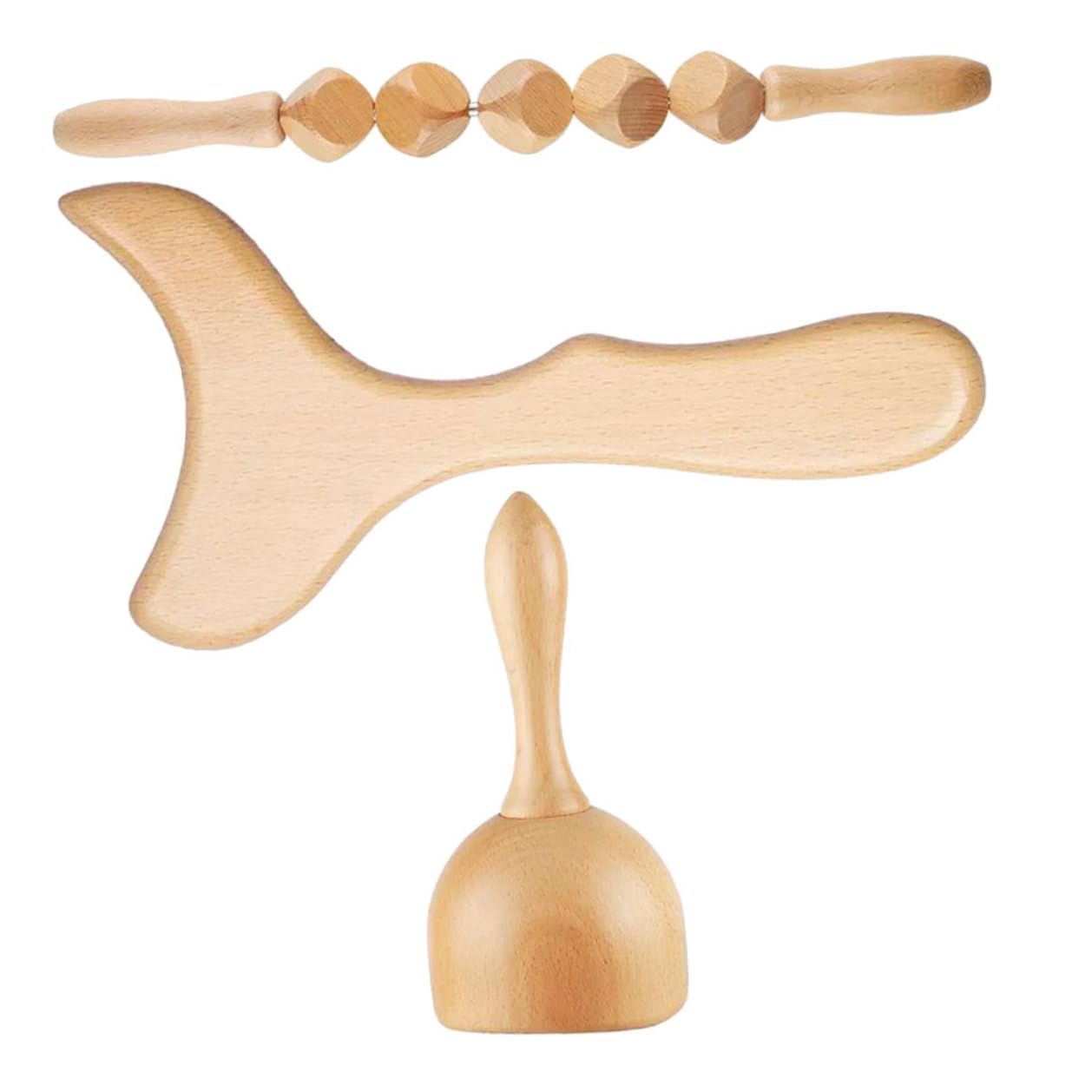 Abaodam Massaggiatore Per Corpo in Legno 11.8" Bastone Manuale Per Massaggio Muscolare e Anticellulite Uso Domestico Per Relax e Sollievo Da Tensione
