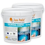 Tecno Prodist TECNOSAL COMPAC- Sal compacta Especial para descalcificadores - Pack 2 Cubos de 12 kg Comodidad
