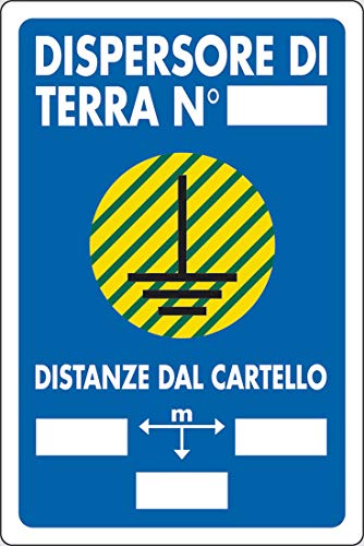 Pixlemon Cartello Plastica Cm 30X20 Dispersore Di Terra N° Distanze Dal Cartello M
