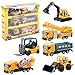 deAO Camiones de Construcción Conjunto a Escala 1:64 Vehículos de Obras Multifuncionales Diseño y Movimientos Realistas (Pack de 6)