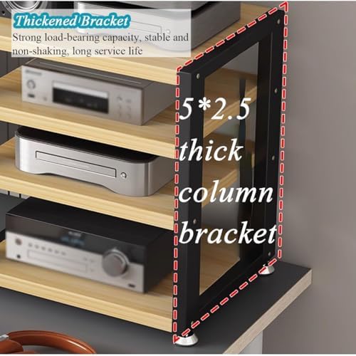 Speaker Stand,Compact HiFi Speaker Stand & Audio Rack - Stylish 3-Tier Media Cabinet for Home Theater, Turntable, Game Console, TV & Amplifier - Perfect for Electronics Storage