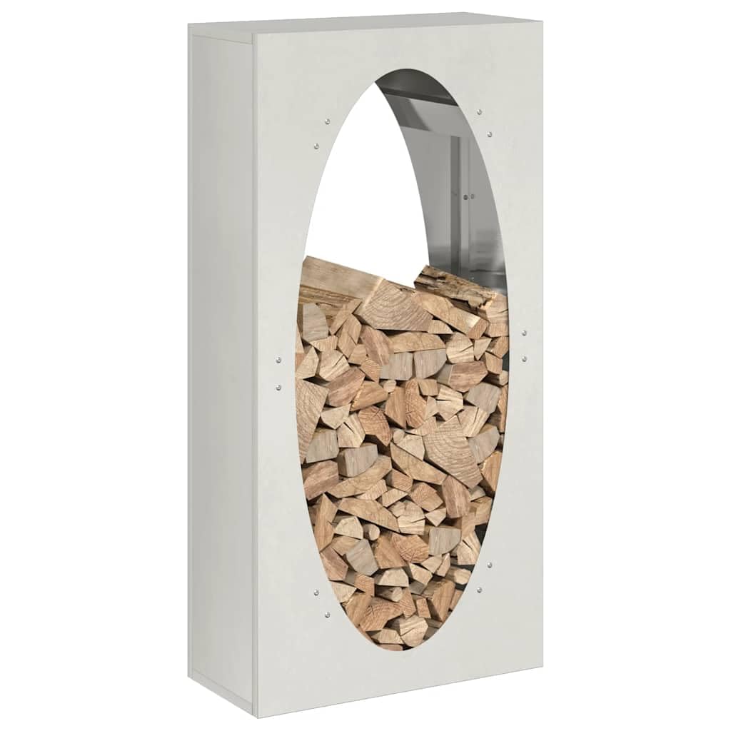 Mangloder Brennholzregal aus Edelstahl 50 x 23 x 100 cm, Kaminholzhalter mit hoher bis 60 kg, ordentliche Aufbewahrung und Trocknung für Kamin, Ofen, Wohnzimmer, Terrasse, Indoor