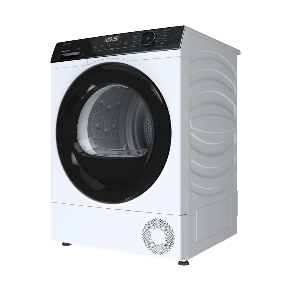 Haier I-PRO SERIES 3 Asciugatrice 9 Kg a Pompa di Calore, Libera Installazione, Classe D, I-Refresh Pro, Rumorosità (dB) 64, IoT APP hON, 85 x 60 x 62.5 (A x L x P cm), Bianca - HD90-D939-IT