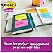 Post-it Super Sticky Full Stick Notes, 3x3 in, 16 Pads, 2X The Sticking Power, Energy Boost Collection, Bright Colors (Orange, Pink, Blue, Green), Recyclable (F330-16SSAU)