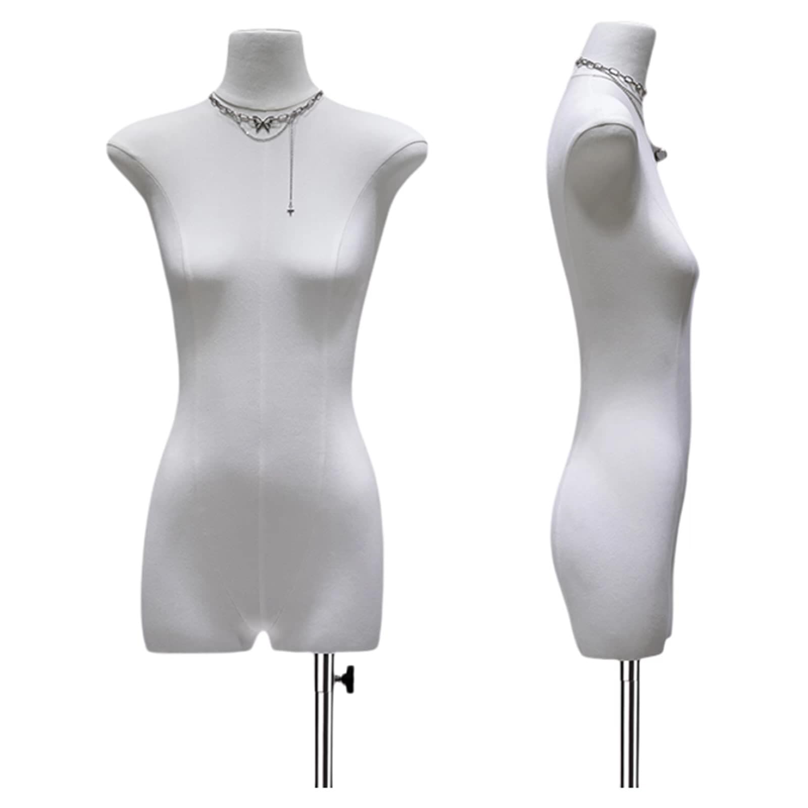 Female Mannequin Torso With Neck, Straight Bar Height Adjustable Dress Form, For Sewing, Clothing Display, Boutique