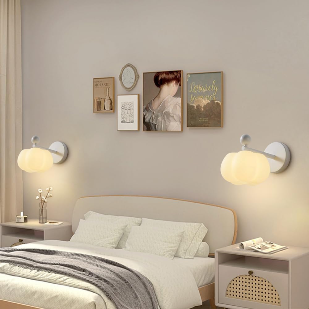 Aplique de Pared para Interiores, Dormitorio, Pasillo, Blanco, Moderno, con Pantalla acrílica, lámpara nórdica con cableado Fijo, Casquillo G9 para Sala de Estar y mesita de Noche.