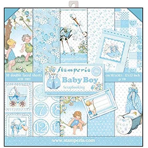 STAMPERIA Double-Sided Baby Boy Paper Pad Cover