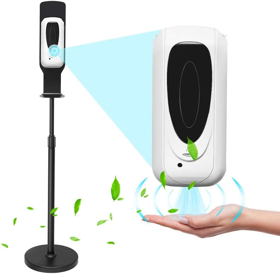 Automatic Hand Soap Dispenser with Touchless Mist Spray, 1000ML Height Adjustable Soap Dispenser Kit with Stainless Steel Floor Stand, Soap Station for Offices Schools Hospital Public Area(US STOCK)