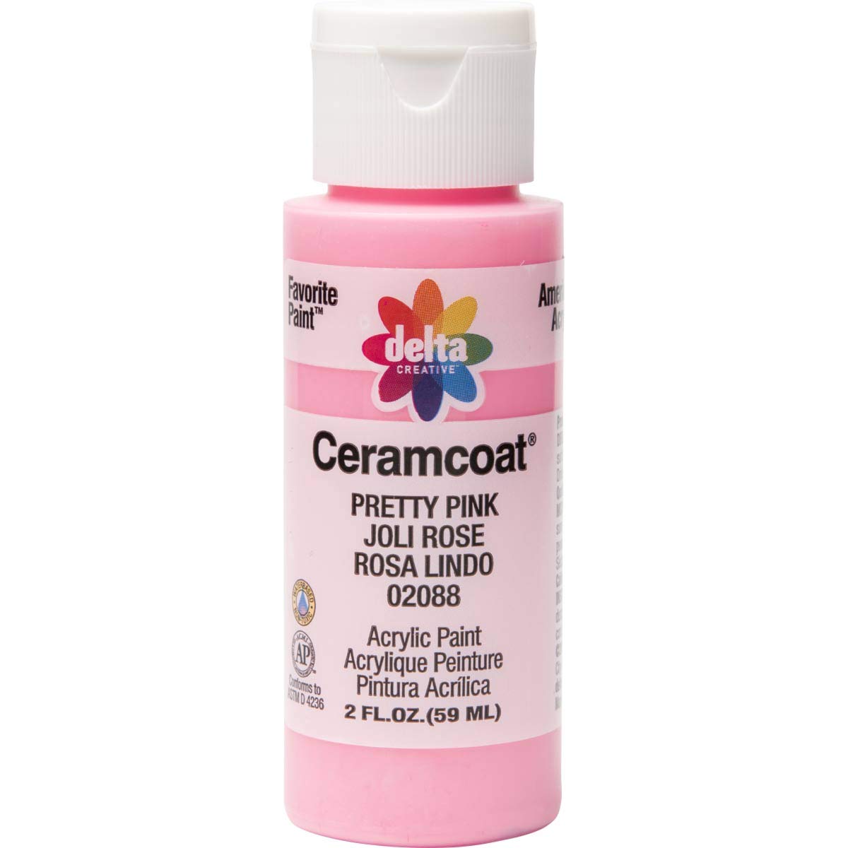 Ceramcoat Acrylic Paint in Assorted Colors (2 oz), 2088, Pretty Pink