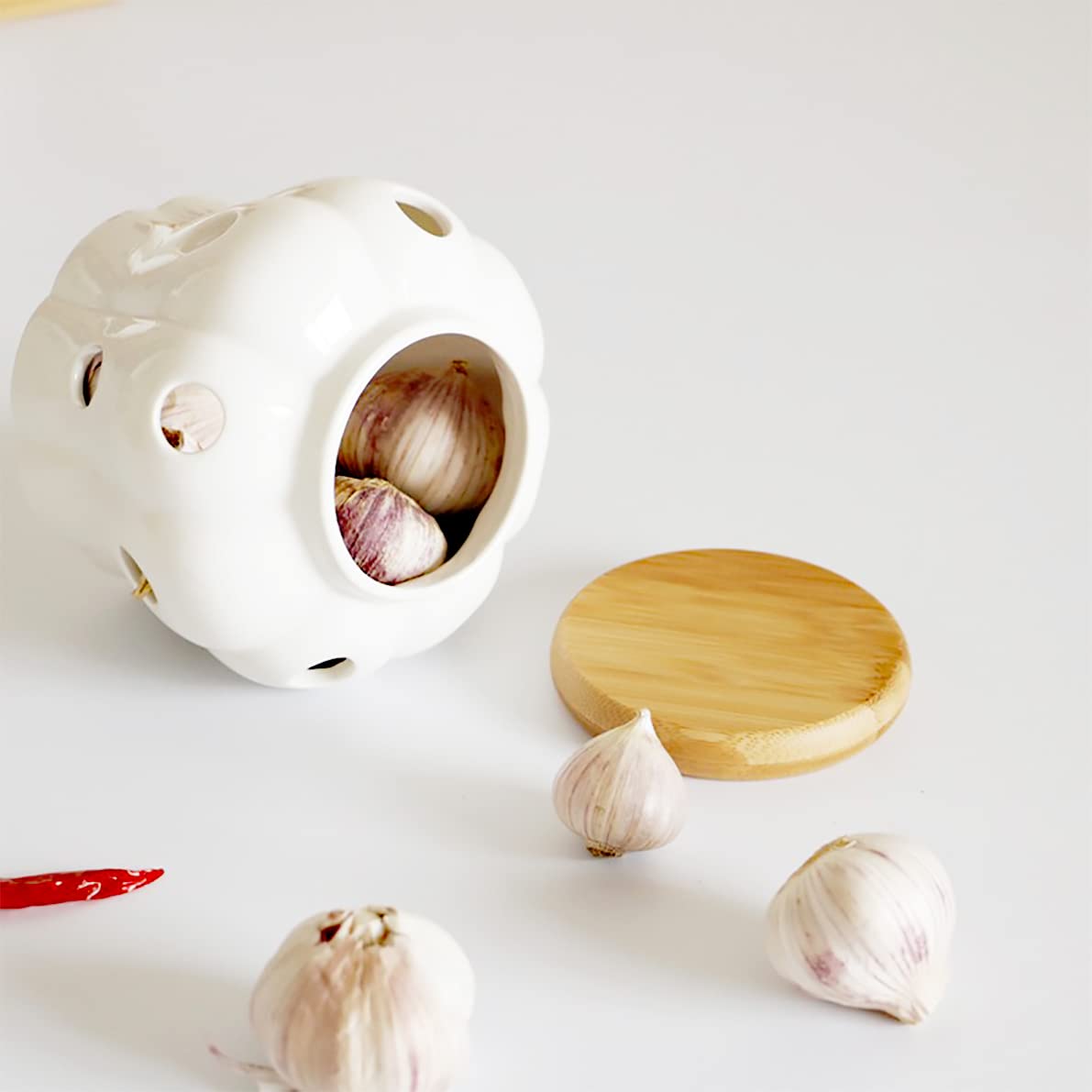 knoblauch aufbewahren küche Holdyfine Aufbewahrung Keramik knoblauchdose Knoblauchtopf mit Bambus Deckel,Ingwer Zwiebel und Knoblauch aufbewahrung & organisation,Knoblauchdose Kapazität 210g,12 * 10cm,Weiß Küche, Haushalt & Wohnen Boho deko Variante:mit 3mm Filzeinlage grau BULLS Nandi 27,5 -