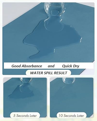 Miniatura 3 de Tapete de secado de platos de piedra para encimera de cocina, tapete de fregadero de cocina, ultra absorbente, de secado rápido, antideslizante,