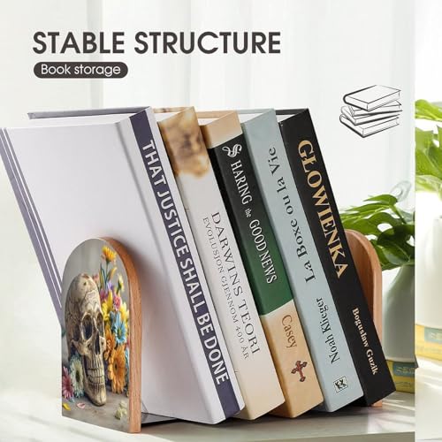Sujetalibros de calavera resistente para evitar caídas de libros en estanterías 8