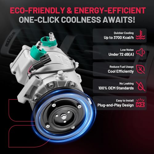 BDFHYK 178315 Air Conditioning A/C Compressor with Clutch Compatible with Hyundai Equus V8 5.0L 2011-2013, Genesis V8 4.6L 2009-2012