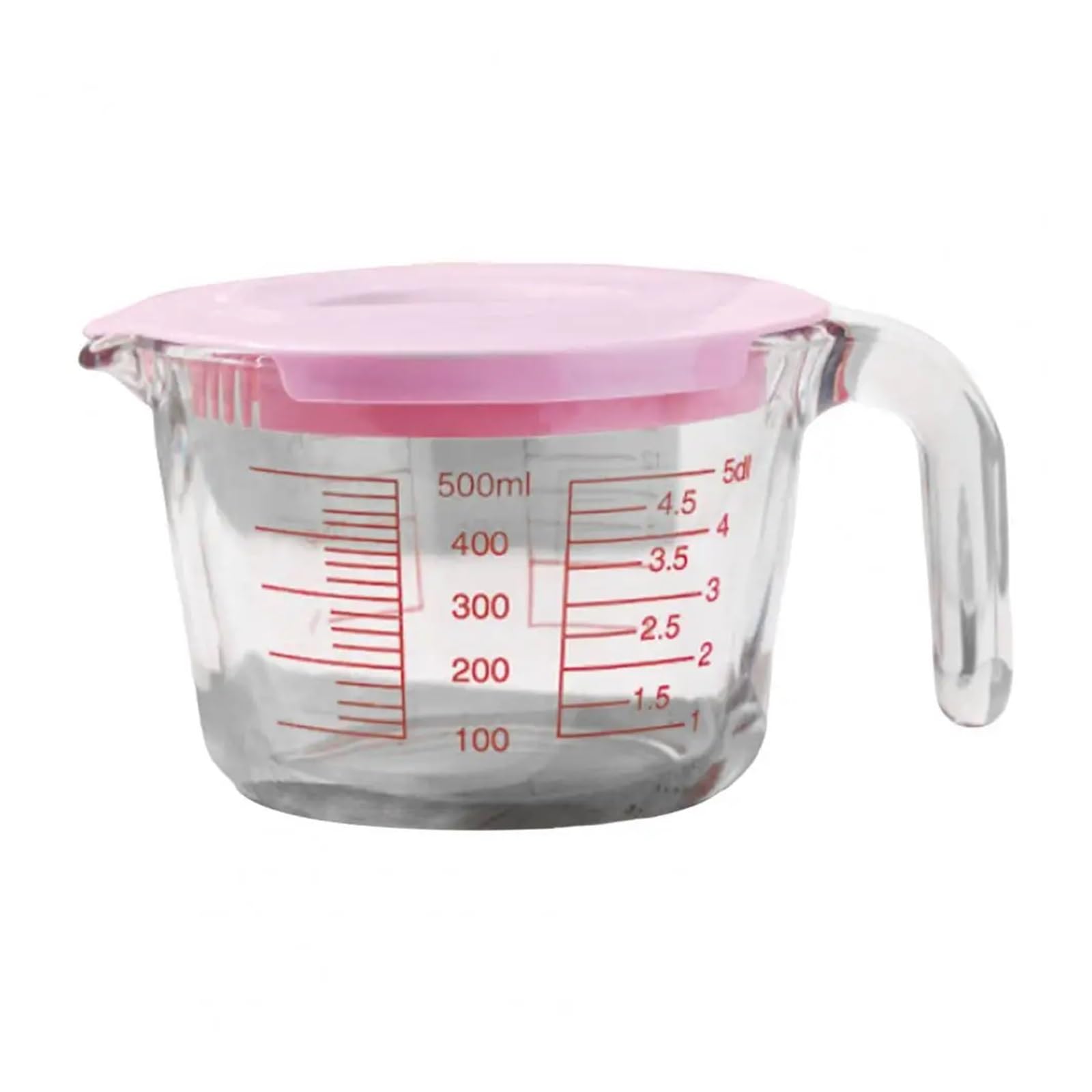 Vaso medidor de vidrio grueso, vaso medidor de vidrio transparente con pico en forma de V for fiestas en el bar, café, biselado for leche, for bar(C)