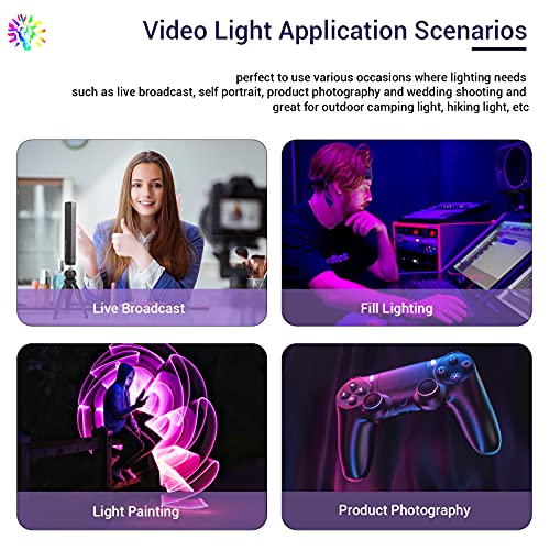 LUXCEO P200 LED Videoleuchte Leuchtstab Handheld Fotografie Licht Wasserdichtes 200-mm RGB Röhrenlicht,eingebauter… – Bild 6