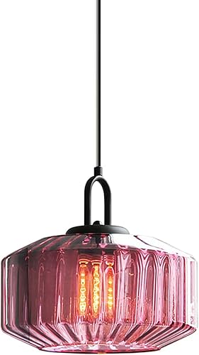 Miniatura 1 de Lámparas colgantes modernas de mediados de siglo, luces colgantes de globo de vidrio con pantalla de vidrio morado soplado a mano, lámpara colgante