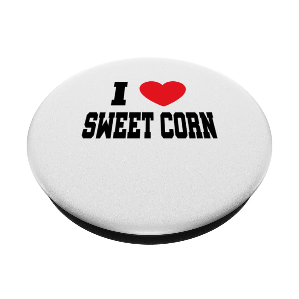 I Love Sweet Corn PopSockets Swappable PopGrip, Black - Image 2