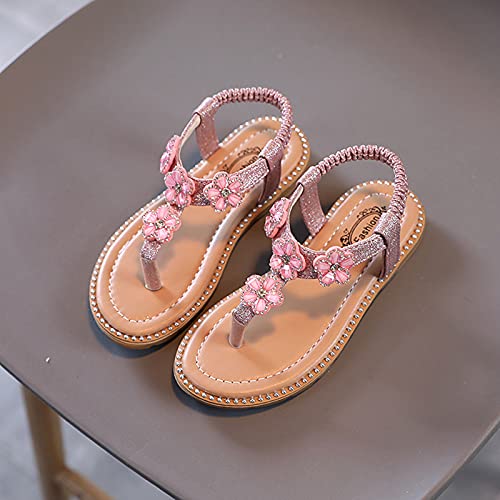 Kids Sandals Flip Baby Sandals Crystal Toddler Girls Infant Bling Kids Floral Flop Shoes Girl's Shoes (Pink, 9.5 Toddler)4