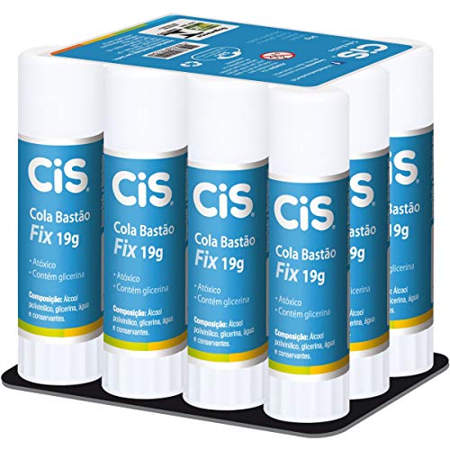 Cola Em Bastão Cis Cola Fix 19G, Sertic, Multicor, 12 Unidades