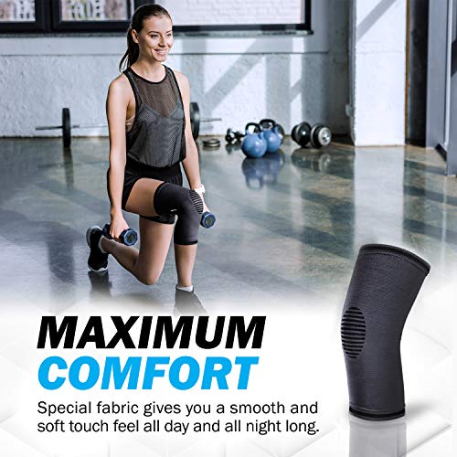 Image of POWERLIX Knee Brace Support - Best Compression Sleeve for Men & Women for Pain Relief- Superior Braces for Meniscus Tear & Arthritis, Please Refer to The Sizing Chart | Best Knee Brace for Men & Women, support for Running, Basketball, Weightlifting, Gym, Workout, Sports