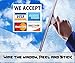 We Accept Credit Cards AmEx Visa MasterCard Discover Decals Sticker Logo Sign for Stores & Businesses (3.5
