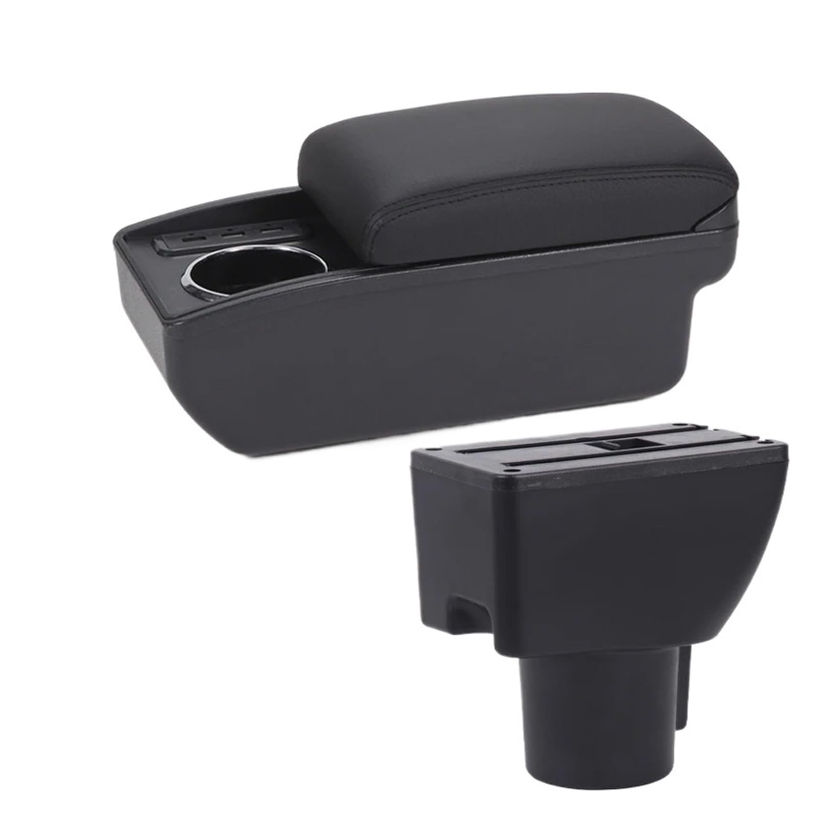 Umdjju B2 Black Line 6Usb For Hyundai For Getz Armrest Box Car Interior Retrofit Parts Center Storage Accessories Car Centre Console Armrest Box(B2 Black Line 6Usb)