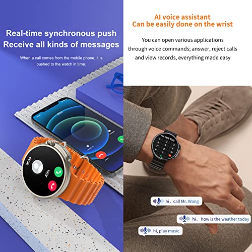 K9 Ultra Pro Round Smart Watch 1.39 Inch Sport Smartwatch Bluetooth Call Nfc Waterproof Heart Rate Blood Oxygen Fitness Tracker (Orange) #TOP5