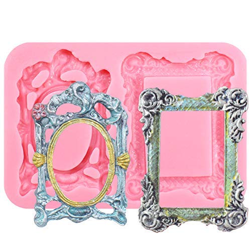 Sugarcraft 2 Mirror Photo Frames Picture Frame Fondant Candy Silicone Moulds