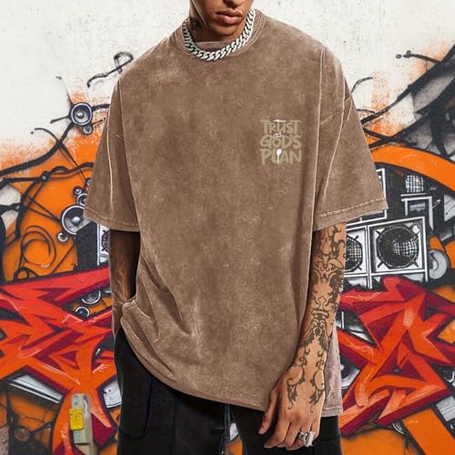 Image of BINTEHGS God Christian T Shirts for Men Jesus Faith Shirt Acid Wash Oversized Tees Bible Verse Graphic Vintage Tshirt