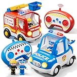 Lehoo Castle Toys for 2 Year Old Boys, Toddler Toy with Police Cars & Fire Truck, Toys for 3 Year Old Boys, Cars for Kids with Sound & Lights, Gifts for Boy Girls Ages 2 3 4