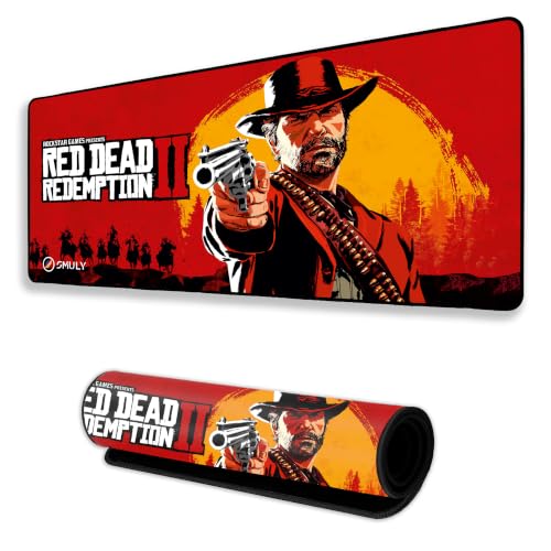Image of Western Cowboy Inspired Gaming Mouse Pad, Large Desk Mat 58.5 x 28 cm, Extended Washable Mousepad, Desk Pad, 2mm Thick Non-Slip Rubber Base, Stitched Edges, Smooth Surface (Multicolour)