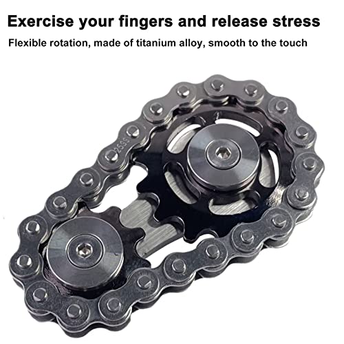 Bike Chain Gear Fidget Spinner, Metal Sprocket Chain Fidget Toy, Stress Anxiety Relief Fidget Toy, Focus Finger Spinning Toy, Stainless Steel Durable Mechanics W/ Smooth Bearings Edc Novelty Toy #TOP1