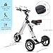 TopMate ES32 Electric Scooter 3 Wheels Foldable Trike with Seat for Adults, Light Weight Mobility with Reverse Function and Key Switch, 10 Inch Pneumatic Tires Tricycle
