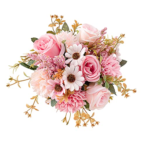 Epicpetal DAISY-PINK01 Fake Flowers In Vase, Artificial Pink Flowers In Vase thumb #4