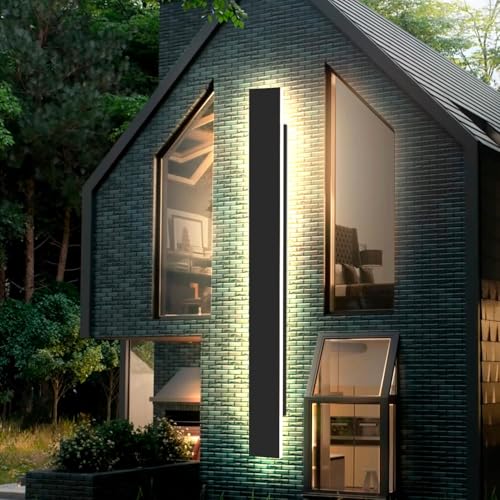 Mursche Wandleuchte LED außen Wandlampe - 100CM Außenleuchte schwarz...