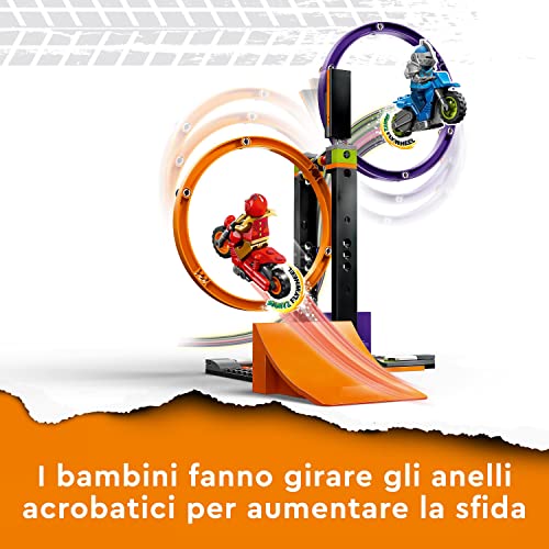 60360 City Stuntz Sfida Acrobatica: Anelli Rotanti con Moto Giocattolo Carica e Vai, Giochi per Bambini e Bambine da 6 Anni, Gare per 1 o 2 Giocatori - Lego - Immagine 4
