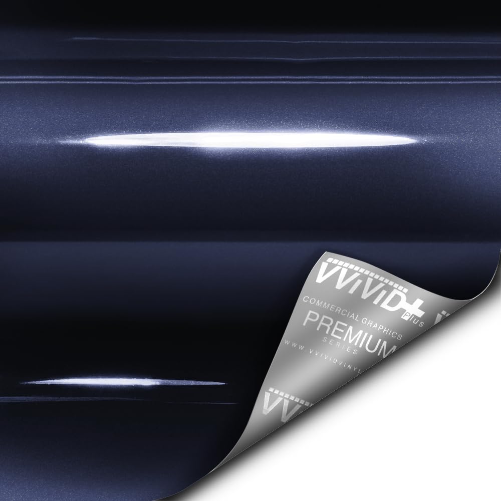 VViViD + Ultra Gloss Midnight Metallic Blue Vinyl Car Wrap (1,8 m x 150 cm)