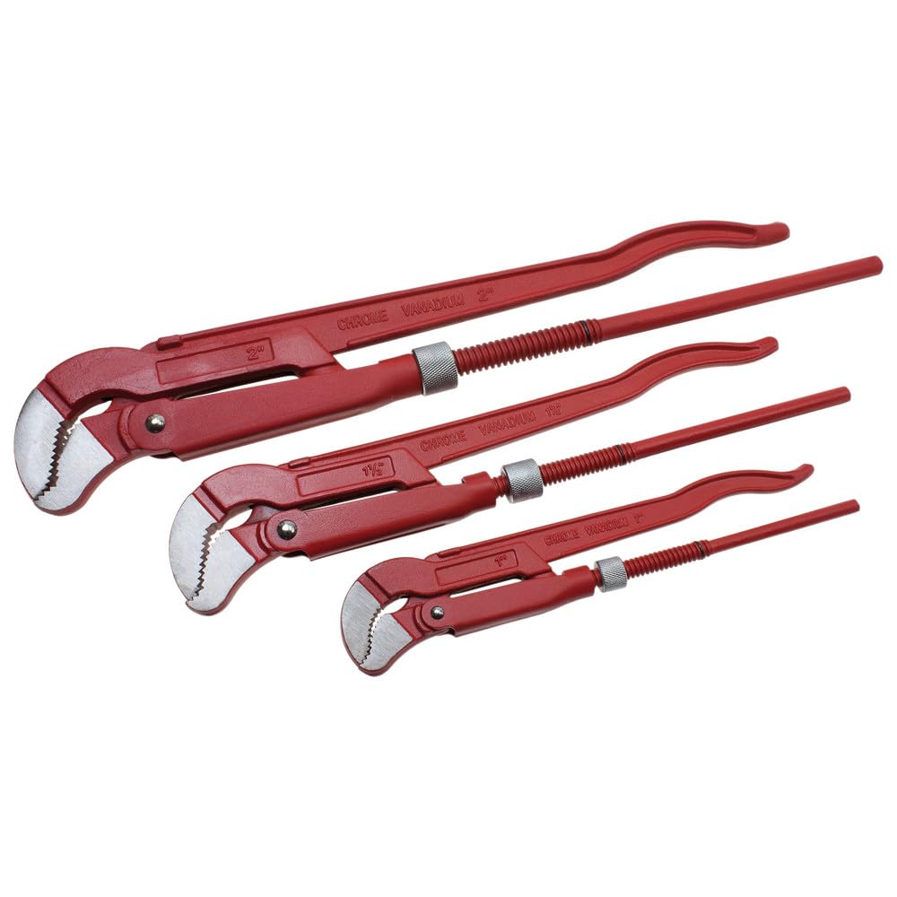 Dönges Set di pinze per tubi angolari, 3 pezzi, bocca S da 1" a 1½" - 2"