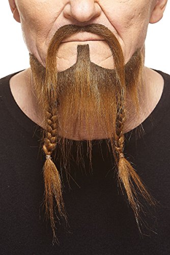 Mustaches Braided, Pirate Fake Beard, Brown