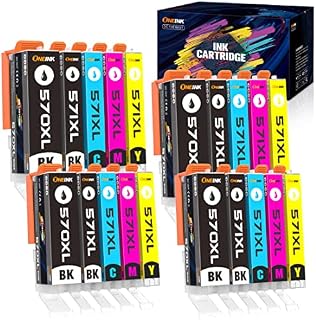 ONEINK 20Pack 570 571XL Ink Cartridges Replacement for Canon 570 570xl 571 571xl Ink Cartridges, Premium High Yield 570xl 571xl Ink Cartridges for Canon PIXMA MG5750 TS5050 TS5051 MG6850 TS6051