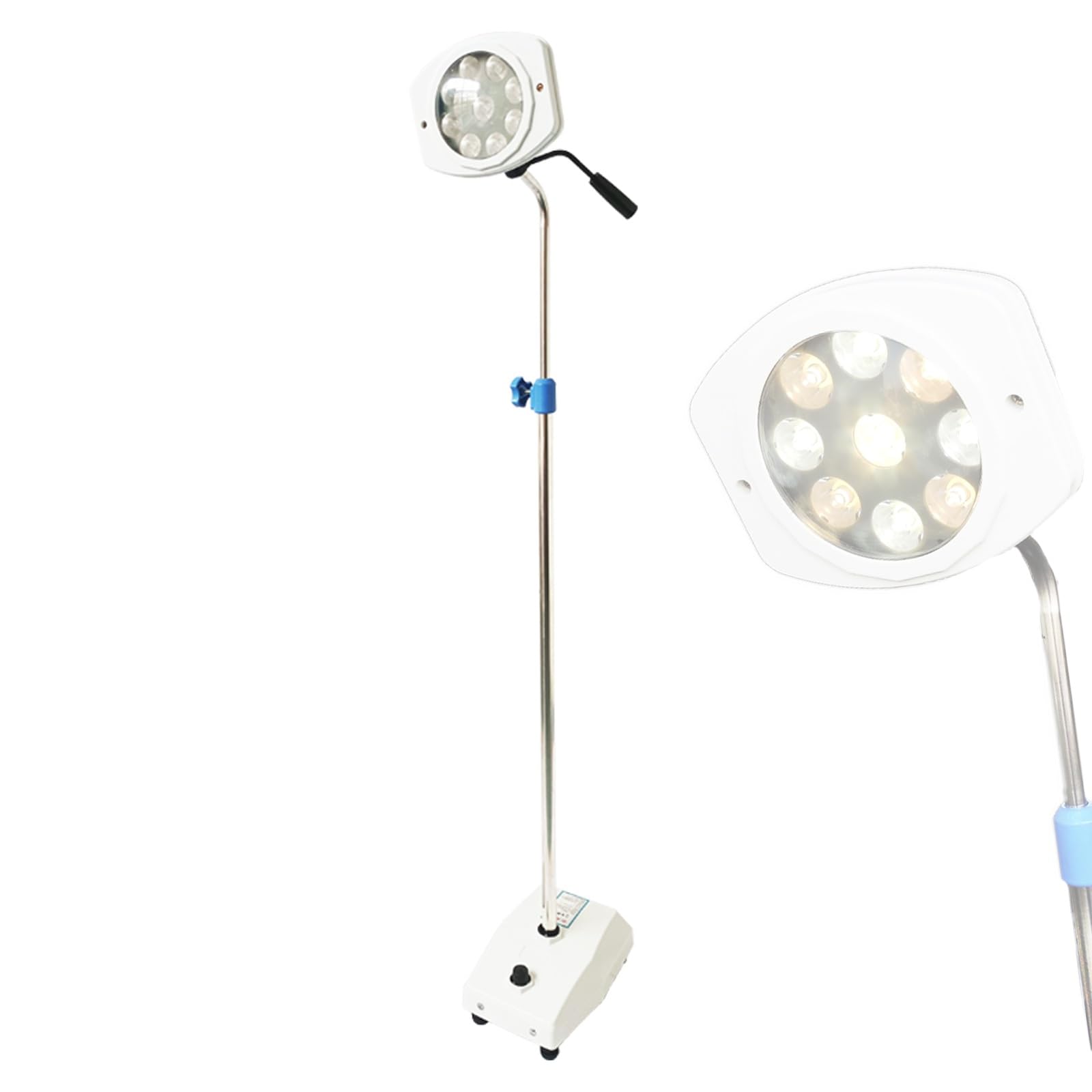 Lampa do badań medycznych Led, bezcieniowa lampa medyczna, lampa chirurgiczna, ruchoma lampa dla zwierząt domowych, lampa bez cienia, regulowana wysokość i jasność
